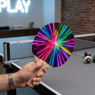Explosieve Neon Regenboog Steruitbarsting Tafeltennisbatje