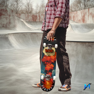 Explosieve Pop Art - Bold Comic Style, Retro Impac Skateboard