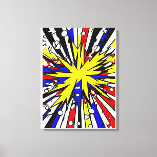 Explosion Art - Comic Book Style Canvas Afdruk