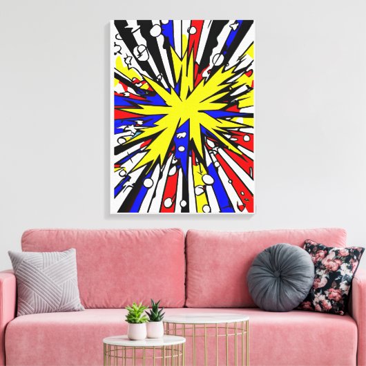 Explosion Art - Comic Book Style Canvas Afdruk (Insitu (Woonkamer))