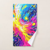 Explosion Cosmique : Art vibrant à éclaboussures (Serviette à main)