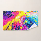 Explosion Cosmique : Art vibrant à éclaboussures (Serviette à main)