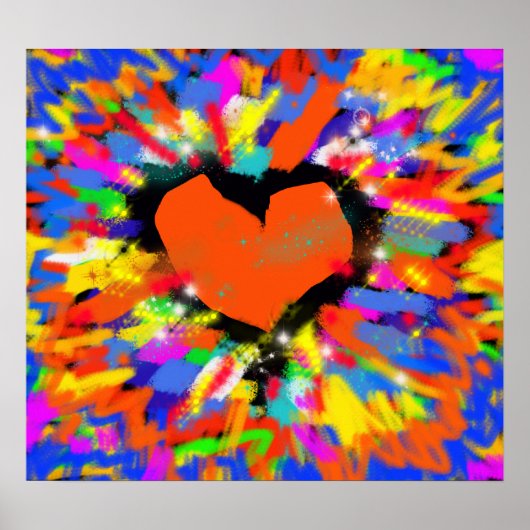 explosion d'amour, cœurs impression d'art (Devant)