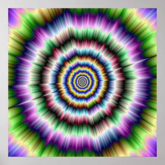 Explosion dans Violet Poster Vert et Bleu (Devant)
