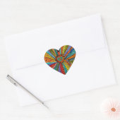 explosion de coeur coloré brillant  autocollant (Enveloppe)