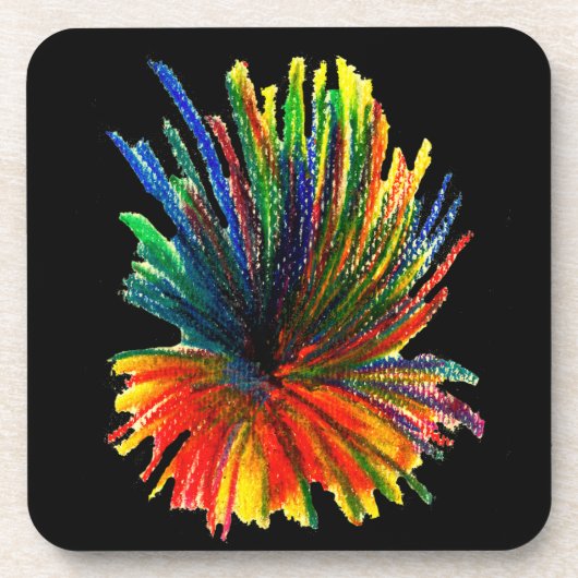 Explosion de couleurs dessous de verre (Devant)
