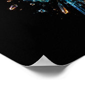 Explosion de cristal radieux Affiche abstraite 3D (Coin)