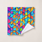 Explosion de feuilles abstraites vibrantes (Gant de toilette)