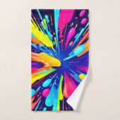 Explosion de peinture néon sur toile foncée (Serviette à main)