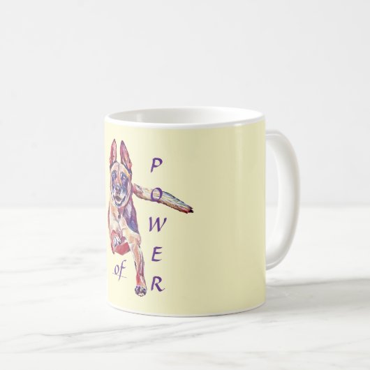 Explosion de puissance peinte Mug Malinois belge (Devant droit)