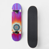 Explosion de skateboard en bleu rose et rouge (Recto)