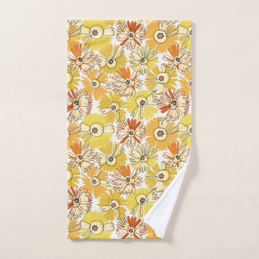 Explosion de soleilFleur - Motif floral radieux au (Serviette à main)