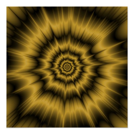 Explosion d'or jaune Zazzle Poster parfait (Devant)