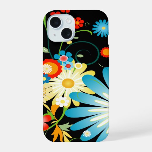 Explosion Florale de Couleurs sur Fond Noir (Verso)