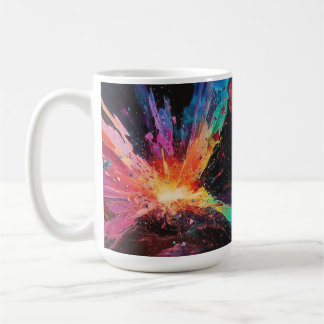 Explosions cosmiques Mug d'art coloré, Espace Abst