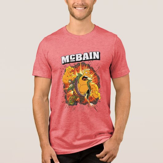 Explosive Action Hero McBain Tri-Blend Shirt (Voorkant)