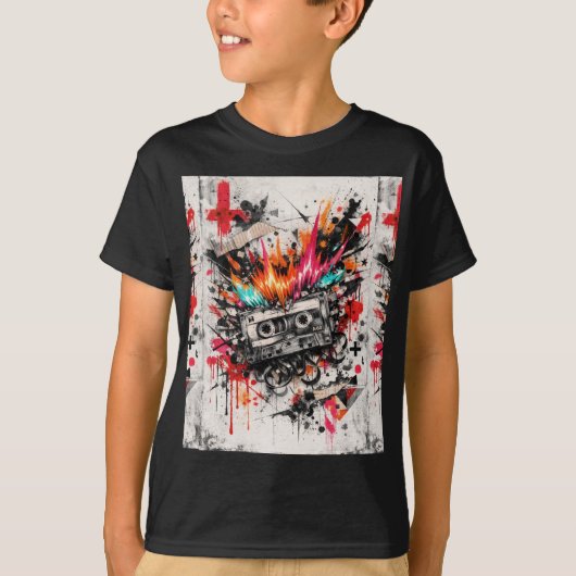 Explosive Retro Cassette T-Shirt (Devant)
