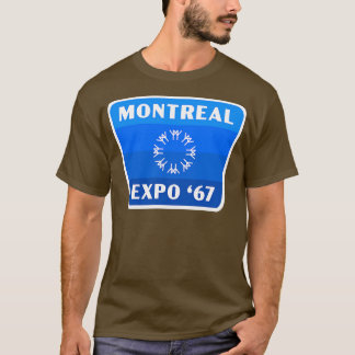 Expo 67 Montreal Worlds Fair Retro Badge Blauw T-shirt