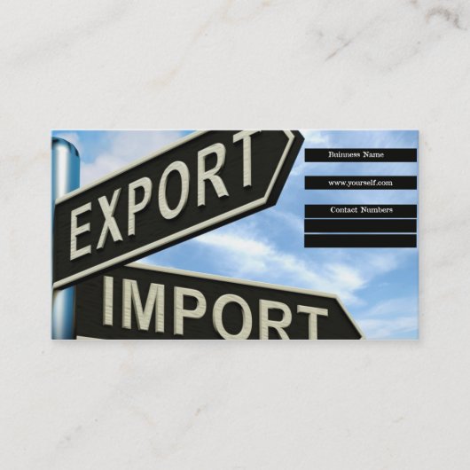 Exporter le carte de visite d'importation (Devant)