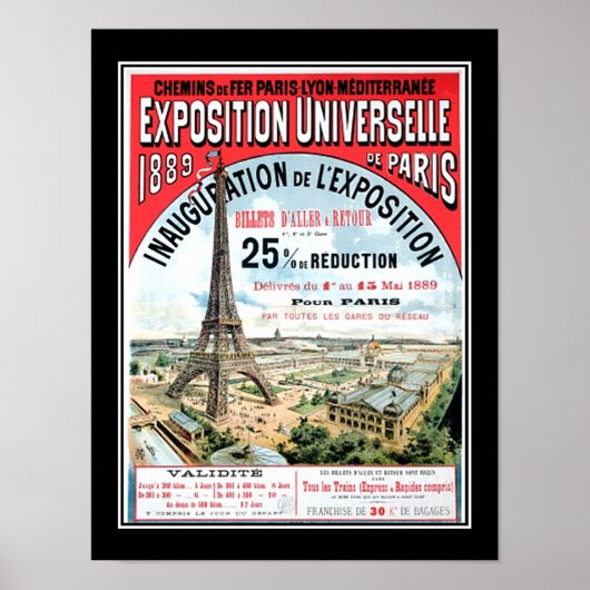 Exposition universelle Paris 1889 Poster vintage (Devant)