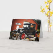 "EXPOSITIONS COMMERCIALES Model-T" Carte de vœux d (Fleur jaune)