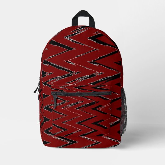 Express Bold Art in Style – Modern Zigzag Backpack Bedrukte Rugzak (Voorkant)