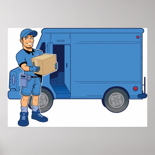 Express Delivery Man Poster (Voorkant)