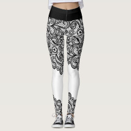 Express jezelf zwart & wit kanten bruidsjurk leggings