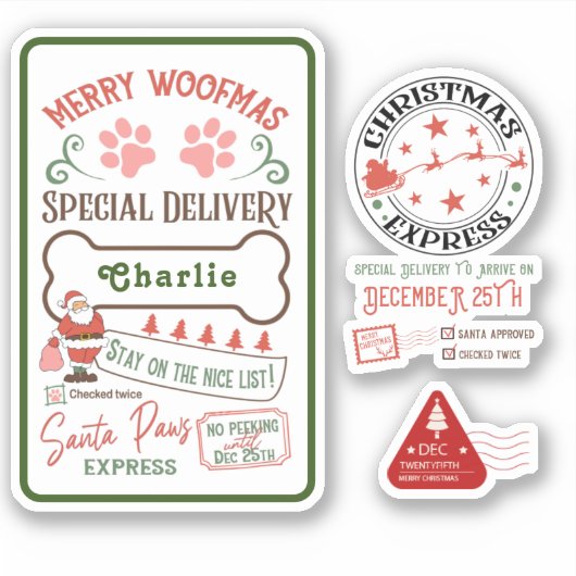 Express levering Noordpool Santa Mail geschenken w Sticker (Voorkant)