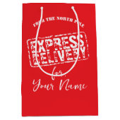 Express levering van North Pole aangepaste kerst Medium Cadeauzakje (Voorkant)