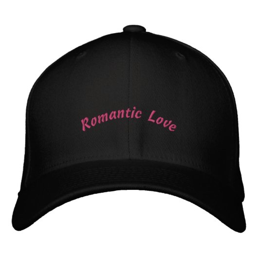 Express Love Romantic Text Printed Black-Hat  Geborduurde Pet (Voorkant)