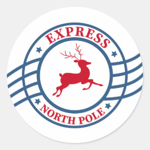 express northpole logo ronde sticker