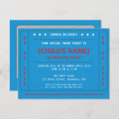 Express Train Ticket Invitation Kaart (Voorkant / Achterkant)