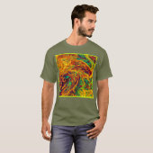 Expressief levendig kleurenpatroon t-shirt (Voorkant volledig)