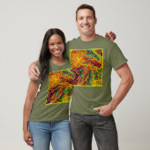 Expressief levendig kleurenpatroon t-shirt (Unisex)