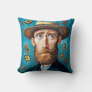 Expressief Man met baarden in Van Gogh-stijl Kussen