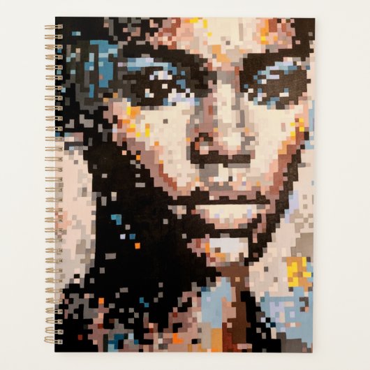 Expressief pixelportret planner (Voorkant)