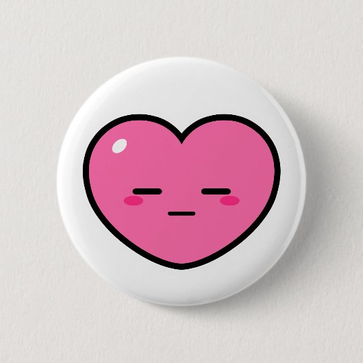 Expressieloos roze hart ronde button 5,7 cm (Voorkant)