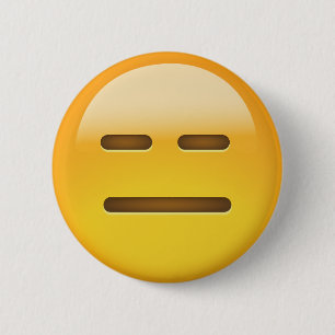 Expressieloze kant Emoji Ronde Button 5,7 Cm