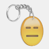 Expressieloze kant Emoji Sleutelhanger (Voorkant Links)