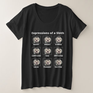 Expressies met een trage en luie sleuf grote maat t-shirt