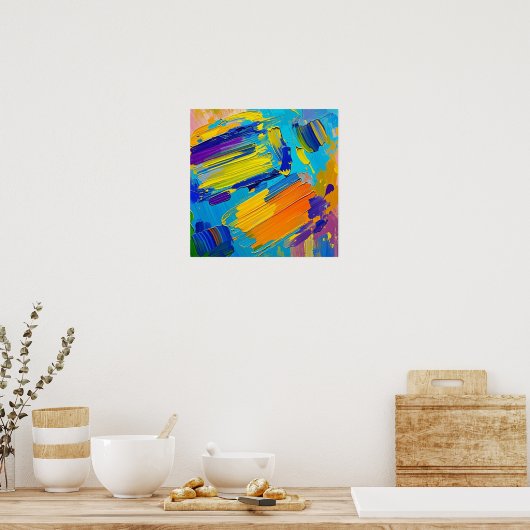 Expressieve abstracte kunst ontwerp muurdecoratie  poster (Keuken)