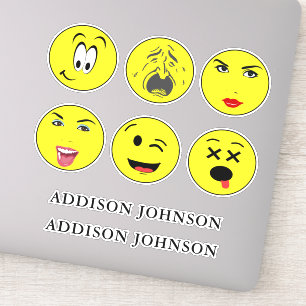 Expressieve Emoji Gezichten Grappig 6 Gezichten Vo Sticker