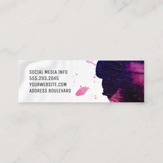 Expressieve Kleur Geborsteld | Zijden Draperie Mini Visitekaartje (Achterkant)