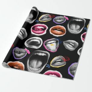 Expressieve lippen inpakpapier