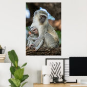 Expressieve Meerkat in Afrika Poster (Thuiskantoor)