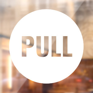 Expressieve moderne witte PULL-bedrijfswinkeldeur Raamsticker