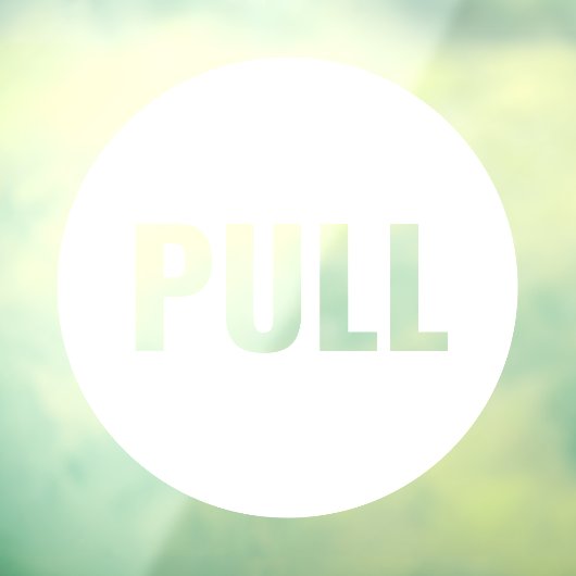 Expressieve moderne witte PULL winkeldeur Raamsticker (Vel 3)