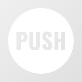 Expressieve moderne witte PUSH winkel deur Raamsticker (Vel)