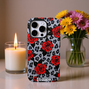 Expressieve rode rozen op canvas iPhone 16 pro hoesje